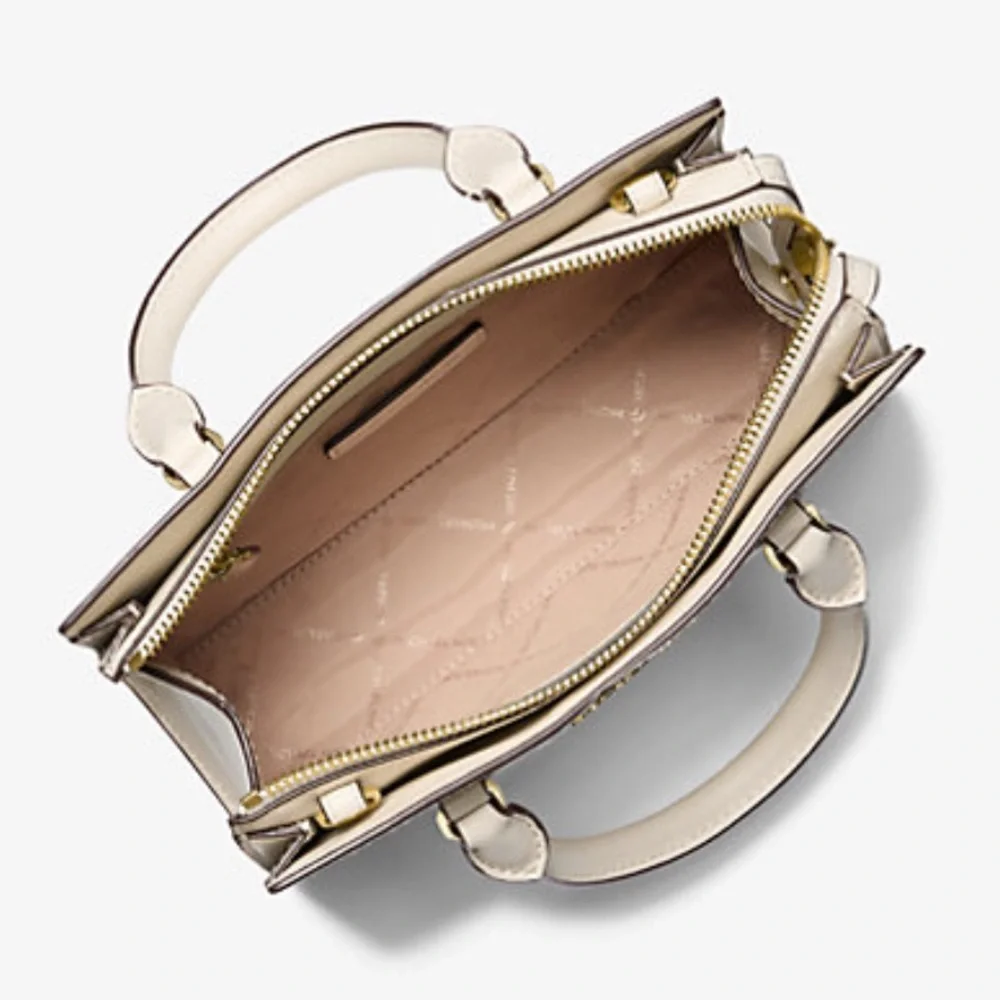 Michael Kors Sheila Small Central Zip Floral Embellished Satchel Crossbody NWT - Picture 2 of 16